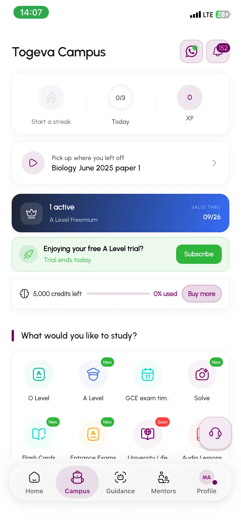 Study smarter with Togeva Campus — app preview — 1 / 7